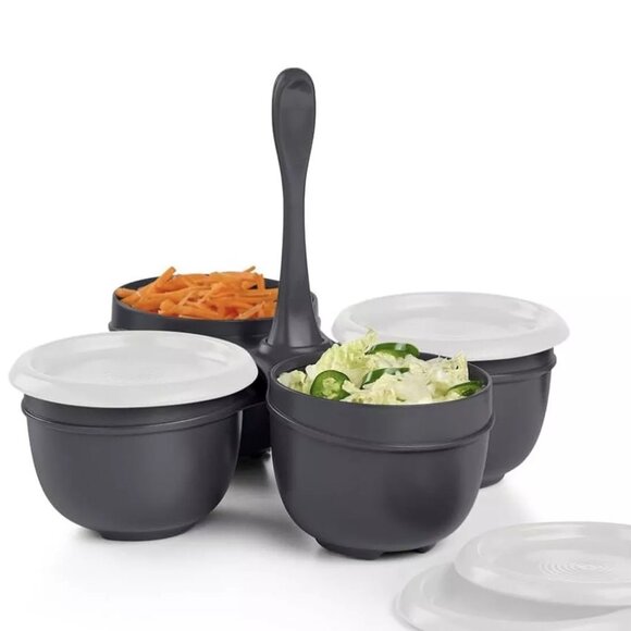 Tupperware Essentials Condiment Server Caddy set - Black - Picture 1 of 3